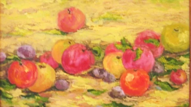 Яблоки — 60×30 см, холст, масло, художник Инна Рязанова