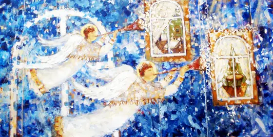 Ангелы сна — картина, Жанровая живопись
