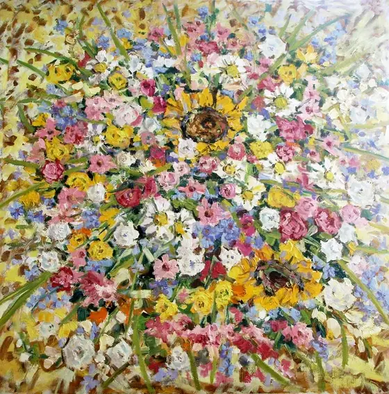 Дикие цветы — картина, Цветы