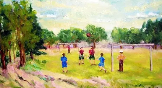 Футбол — картина, Жанровая живопись