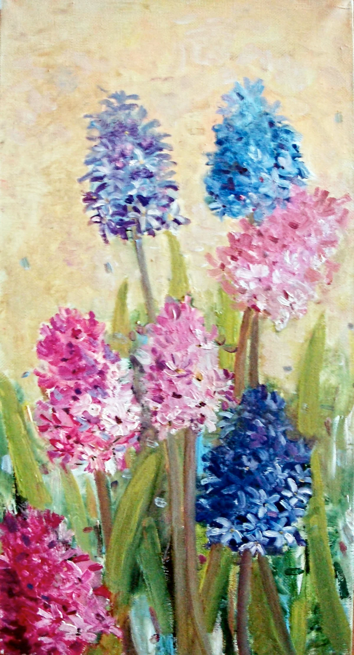 Гиацинты — 60×30 см, холст, масло, художник Инна Рязанова