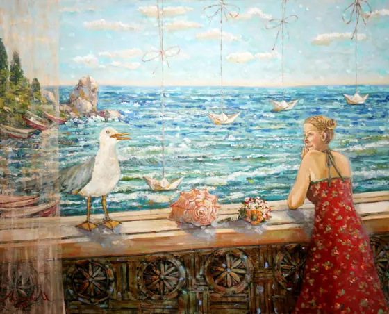 Гурзуфская чайка — картина, Жанровая живопись