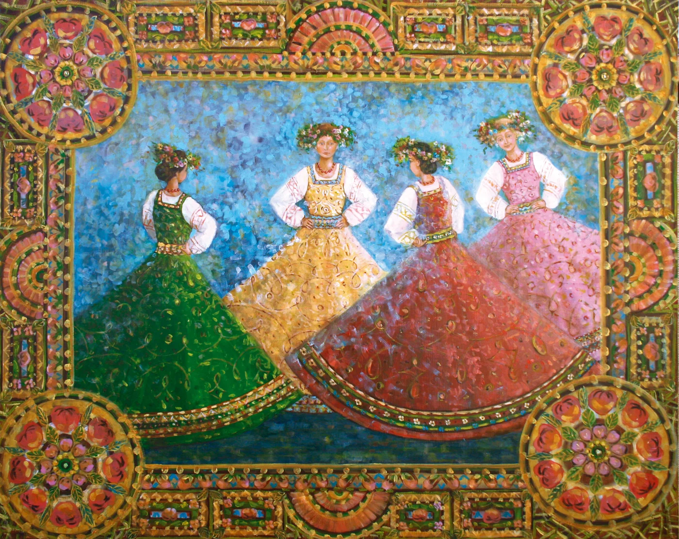 Кориандровые узоры — 100×80 см, холст, масло, художник Инна Рязанова