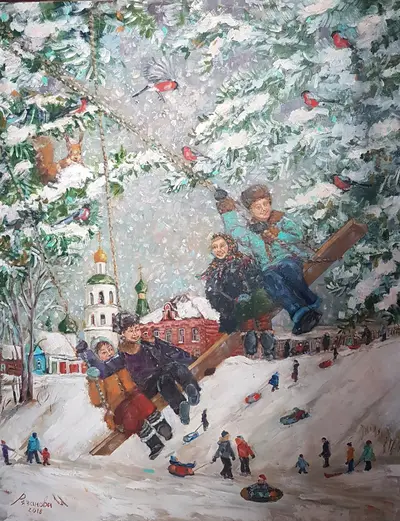 Картина «Рождественное утро», холст, масло