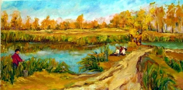 Рыбак — холст, масло, художник Инна Рязанова