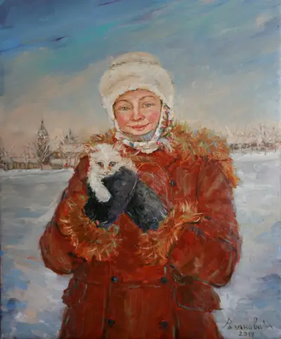 Картина «Снежок», холст, масло