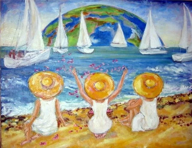Три солнца — холст, масло, художник Инна Рязанова