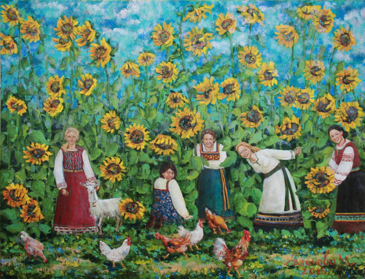 Заручинские семечки — 100×80 см, холст, масло, художник Инна Рязанова