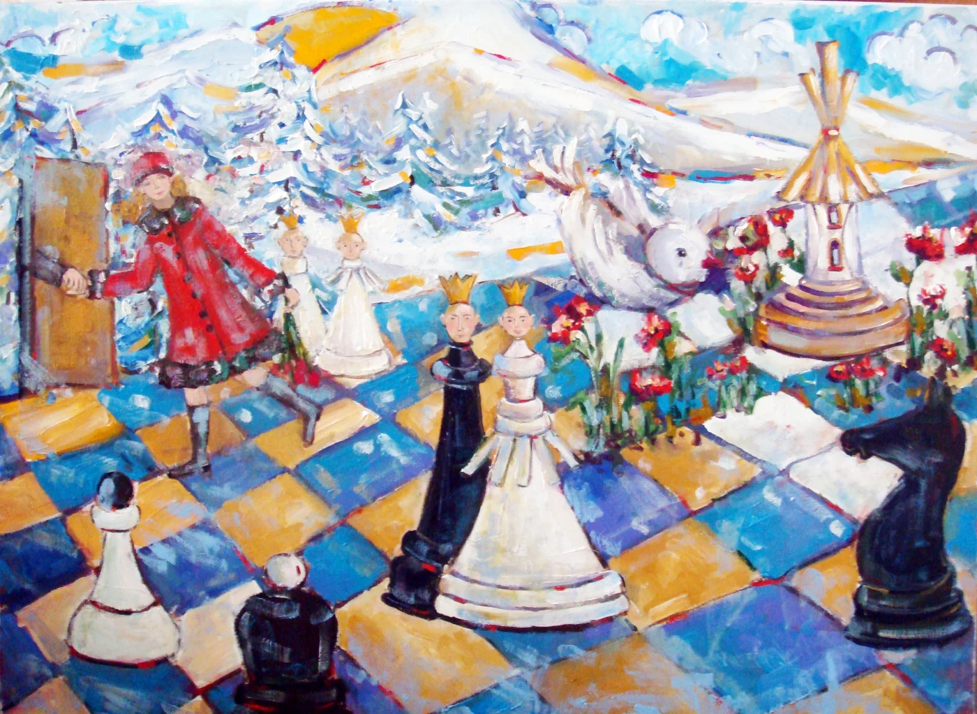 Зимняя олимпиада — 70×50 см, холст, масло, художник Инна Рязанова
